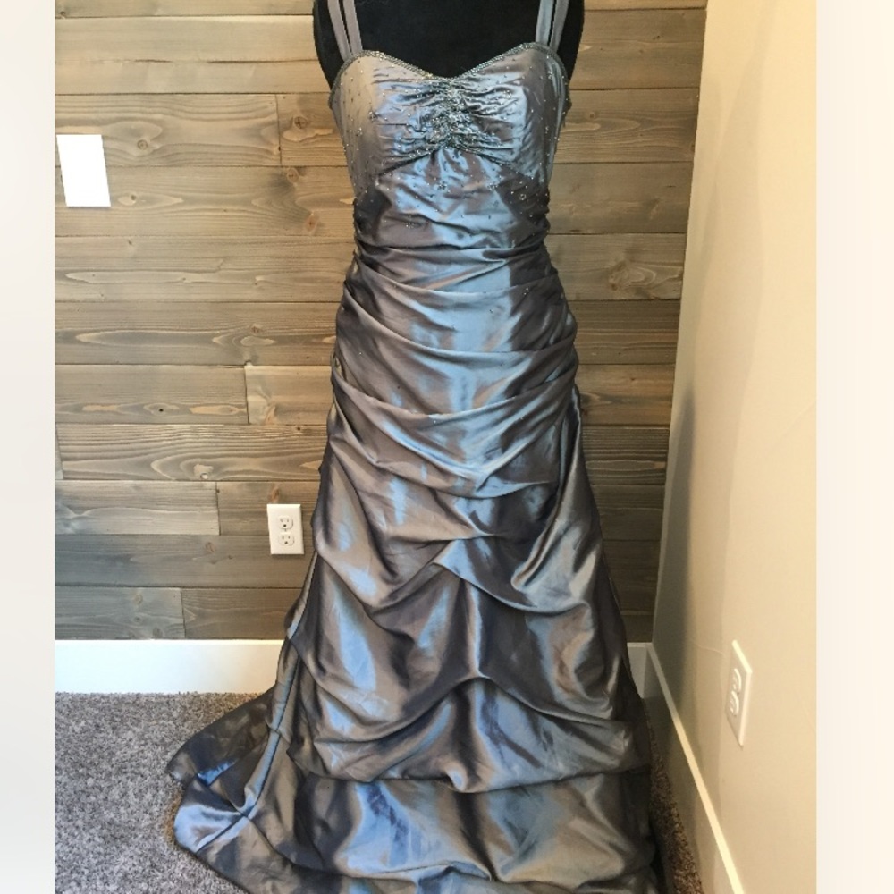 Charcoal Floor Length Formal Dress